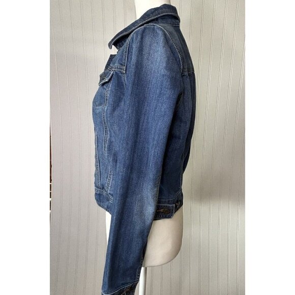 Gap 1969 Truckers Classic Medium Wash Denim Jacket Womens Medium Stretch - Picture 4 of 14